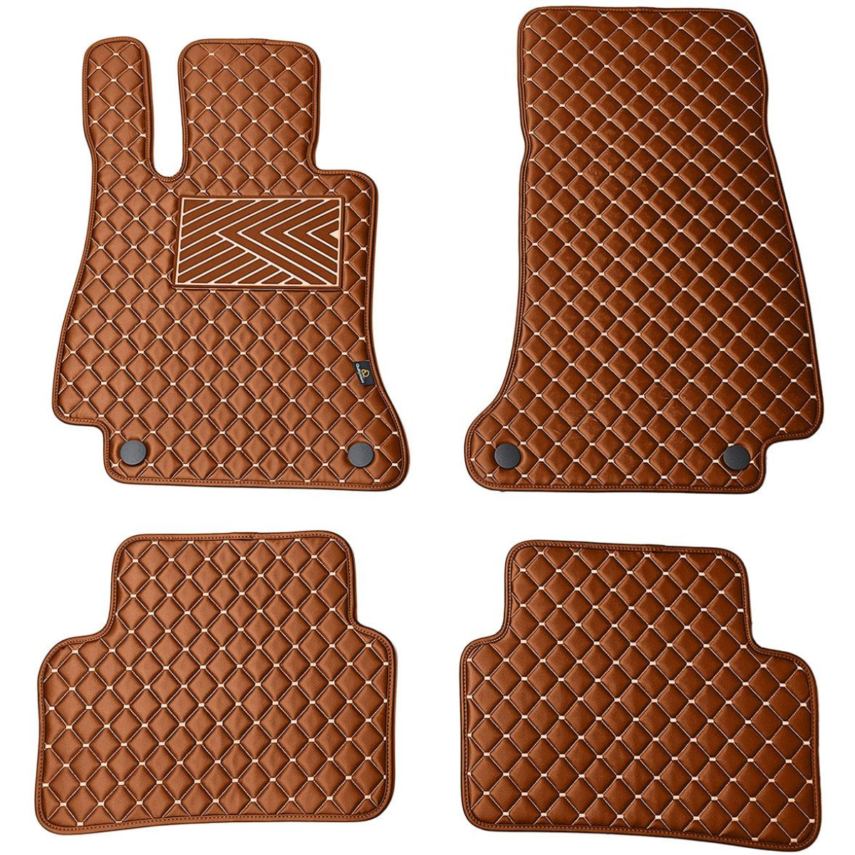 Eko ādas paklājiņi QuiltyMats MERCEDES-BENZ E-class W213 2016-2023g. (Brūns / brūnas šuves)