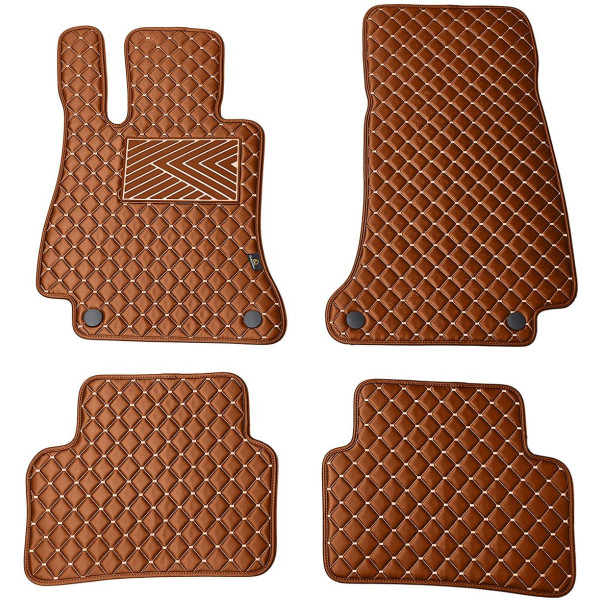 Eko ādas paklājiņi QuiltyMats MERCEDES-BENZ E-class W213 2016-2023g. (Brūns / brūnas šuves)