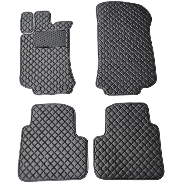 Eko ādas paklājiņi QuiltyMats MERCEDES-BENZ R-class W251 2005-2015g. (Melna / melnas šuves)