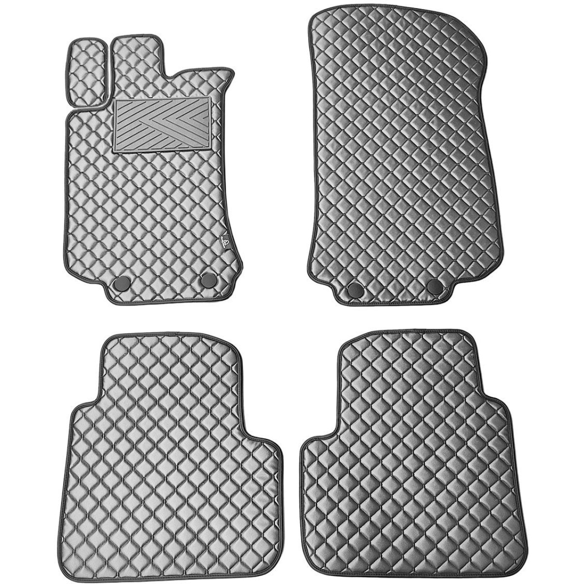Eko ādas paklājiņi QuiltyMats MERCEDES-BENZ R-class W251 2005-2015g. (Pelēks / pelēkas šuves)