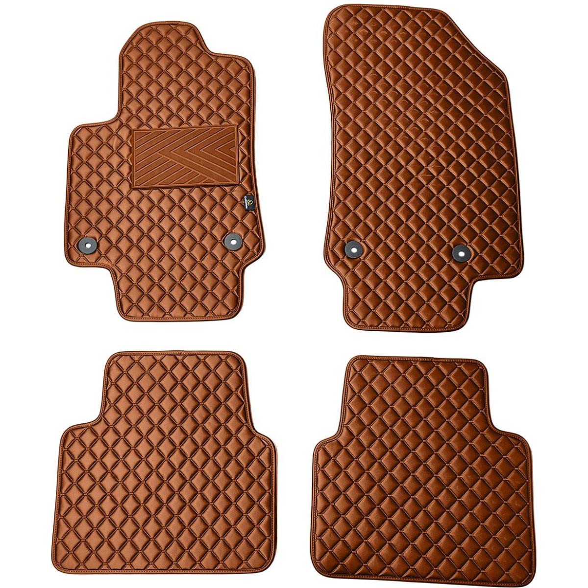 Eko ādas paklājiņi QuiltyMats OPEL CROSSLAND X 2017-2024g. (Brūns / brūnas šuves)
