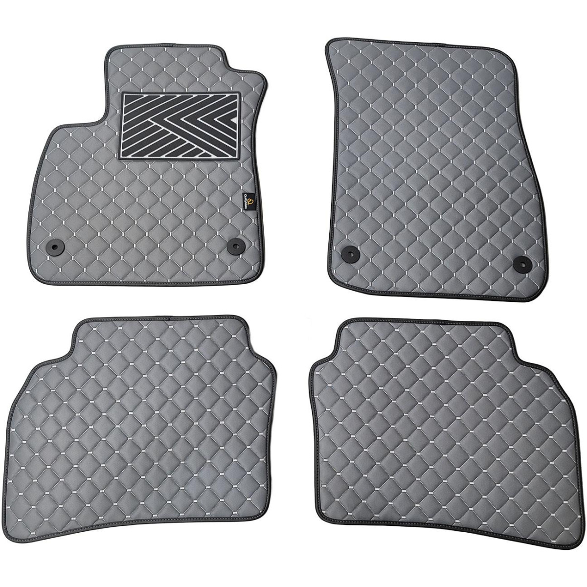 Eko ādas paklājiņi QuiltyMats OPEL INSIGNIA 2017-2022g. (Pelēks / pelēkas šuves)