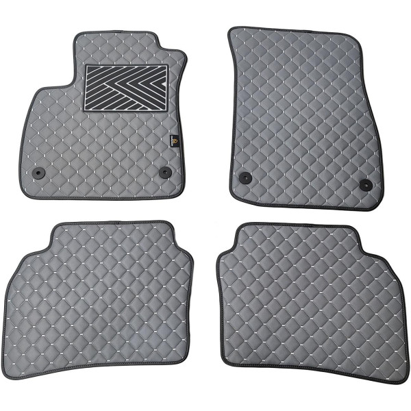 Eko ādas paklājiņi QuiltyMats OPEL INSIGNIA 2017-2022g. (Pelēks / pelēkas šuves)