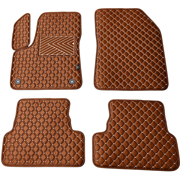 Eko ādas paklājiņi QuiltyMats PEUGEOT 3008 2017-2024g. (Brūns / brūnas šuves)
