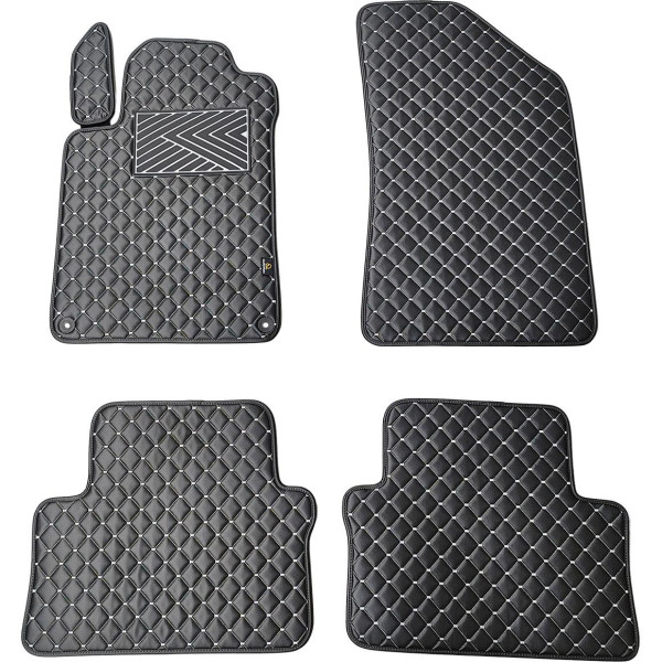 Eko ādas paklājiņi QuiltyMats PEUGEOT 508 2011-2018g. (Melna / pelēkas šuves)