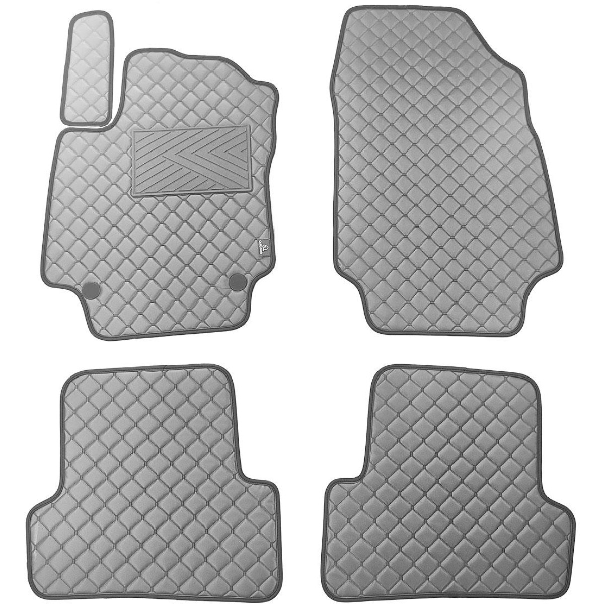 Eko ādas paklājiņi QuiltyMats RENAULT CAPTUR 2013-2018g. (Pelēks / pelēkas šuves)