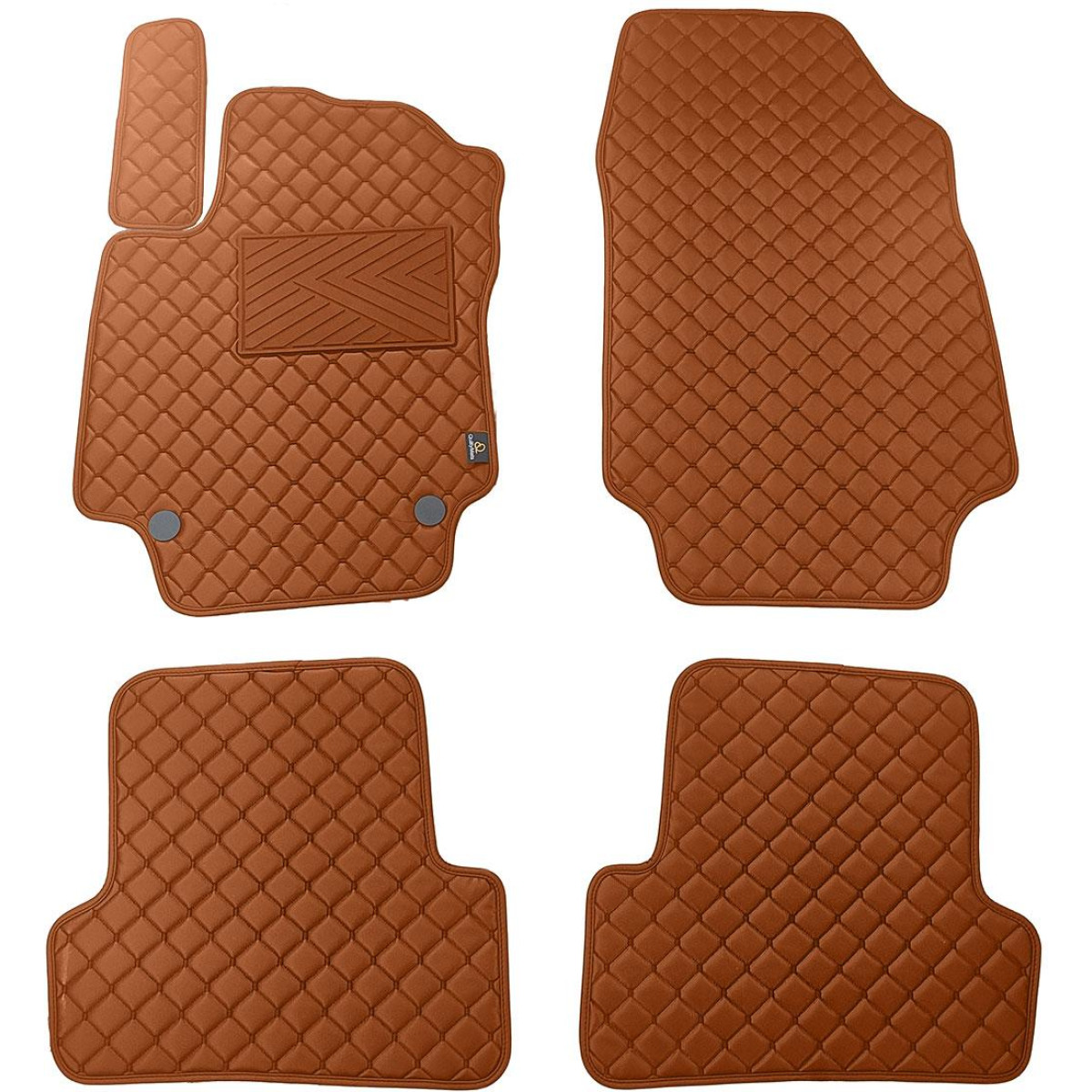 Eko ādas paklājiņi QuiltyMats RENAULT CAPTUR 2013-2018g. (Brūns / brūnas šuves)