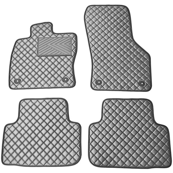 Eko ādas paklājiņi QuiltyMats SKODA OCTAVIA no 2020g. (Pelēks / pelēkas šuves)