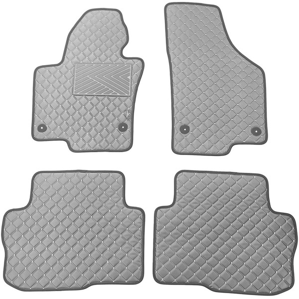 Eko ādas paklājiņi QuiltyMats SKODA SUPERB 2008-2015g. (Pelēks / pelēkas šuves)