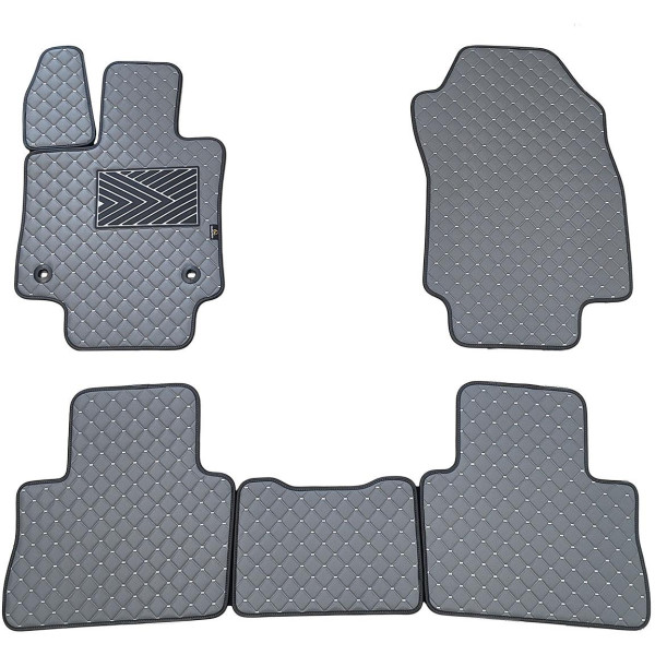 Eko ādas paklājiņi QuiltyMats TOYOTA RAV-4 2018-2025g. (Hibridas) (Pelēks / pelēkas šuves)
