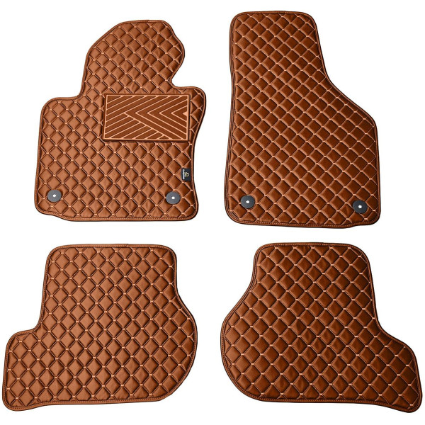 Eko ādas paklājiņi QuiltyMats VOLKSWAGEN GOLF 2003-2009g. (Brūns / brūnas šuves)
