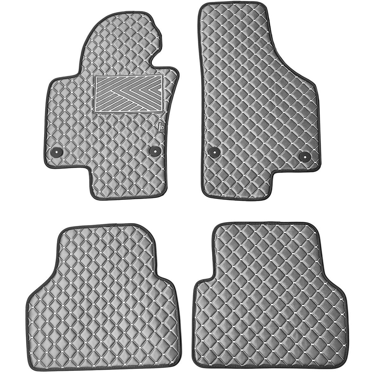 Eko ādas paklājiņi QuiltyMats VOLKSWAGEN TIGUAN 2007-2016g. (Pelēks / pelēkas šuves)