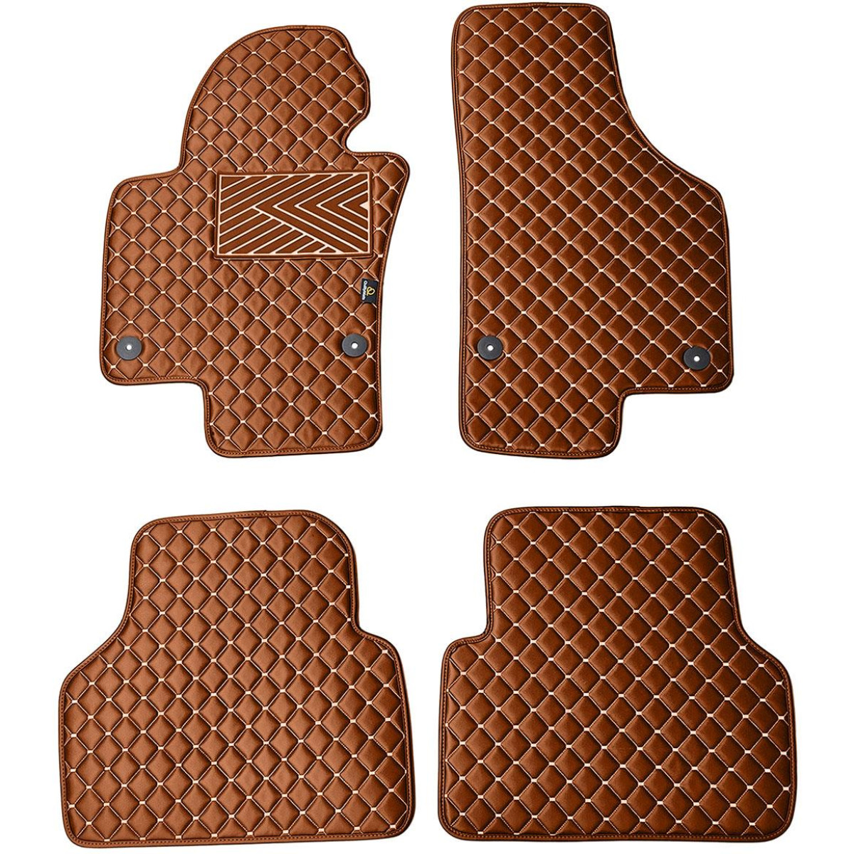 Eko ādas paklājiņi QuiltyMats VOLKSWAGEN TIGUAN 2007-2016g. (Brūns / brūnas šuves)