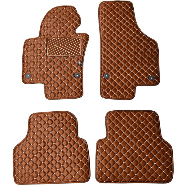 Eko ādas paklājiņi QuiltyMats VOLKSWAGEN TIGUAN 2007-2016g. (Brūns / brūnas šuves)
