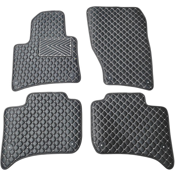 Eko ādas paklājiņi QuiltyMats VOLKSWAGEN TOUAREG 2010-2018g. (Melna / pelēkas šuves)
