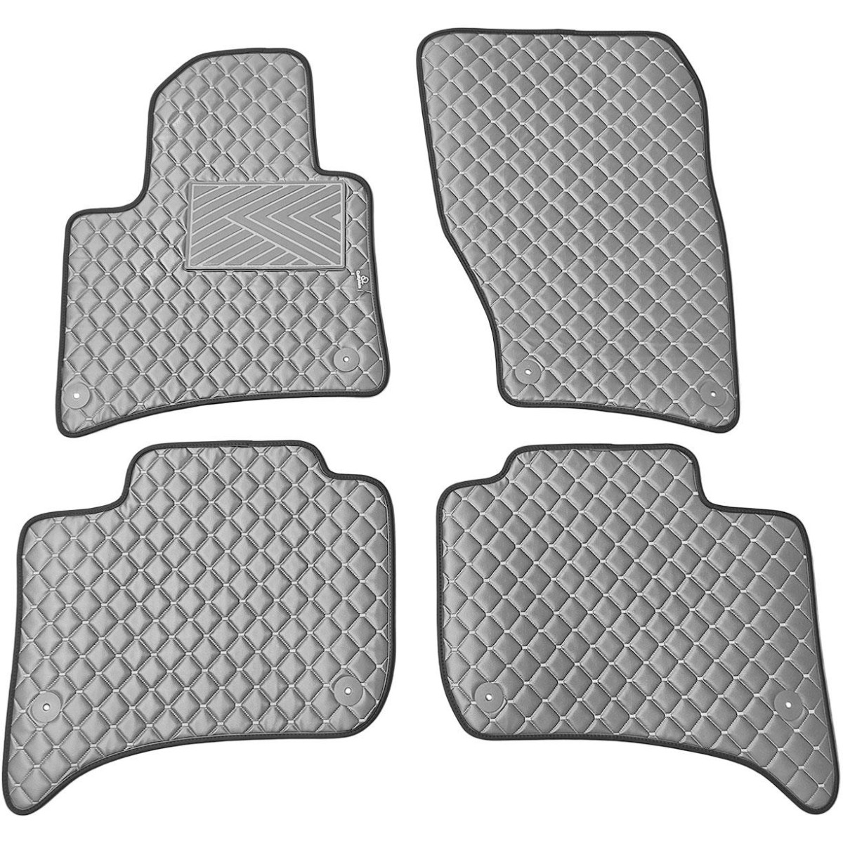 Eko ādas paklājiņi QuiltyMats VOLKSWAGEN TOUAREG 2010-2018g. (Pelēks / pelēkas šuves)