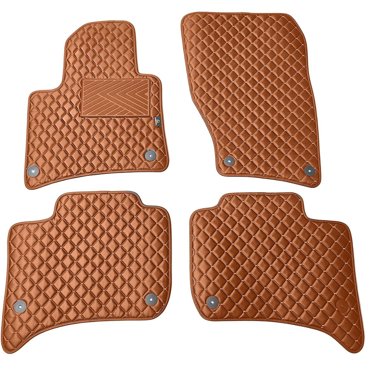 Eko ādas paklājiņi QuiltyMats VOLKSWAGEN TOUAREG 2010-2018g. (Brūns / brūnas šuves)