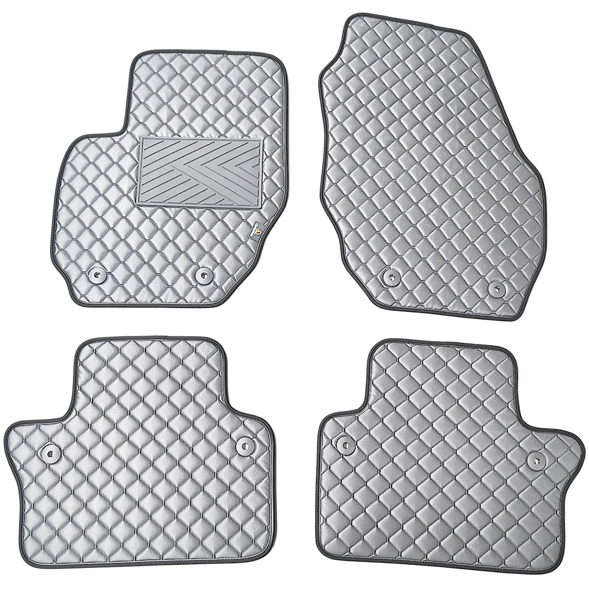 Eko ādas paklājiņi QuiltyMats VOLVO S80 2006-2016g. (Pelēks / pelēkas šuves)