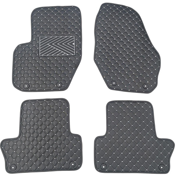 Eko ādas paklājiņi QuiltyMats VOLVO XC60 2008-2017g. (Melna / pelēkas šuves)