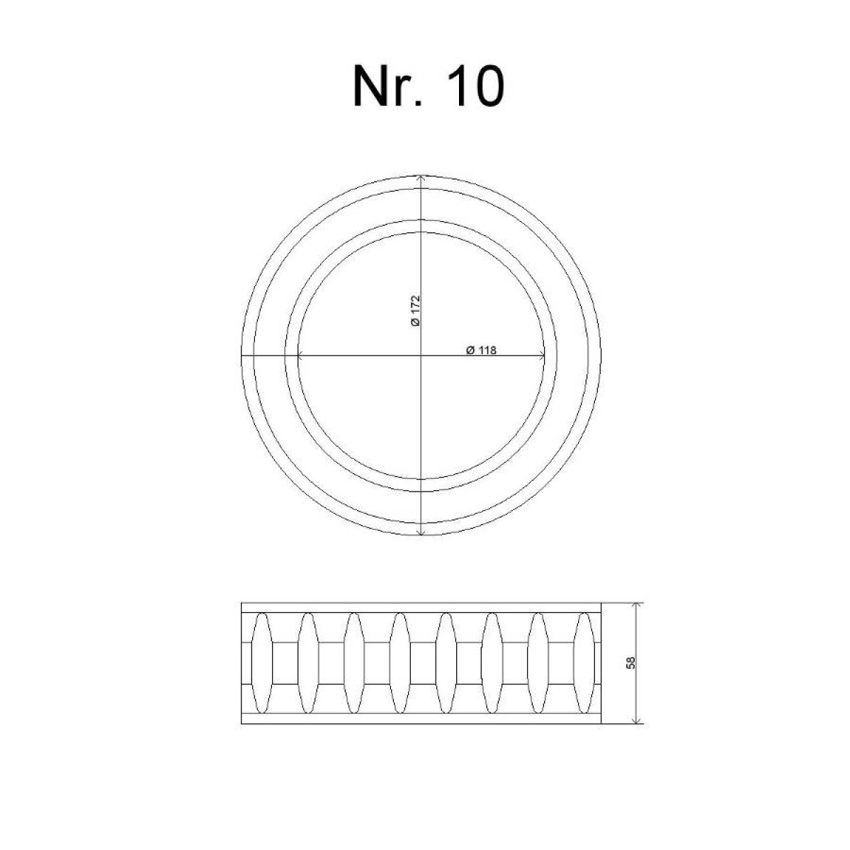 Atsperes pastiprinājuma gumija Nr. 10 SUV, AUTOBUSS