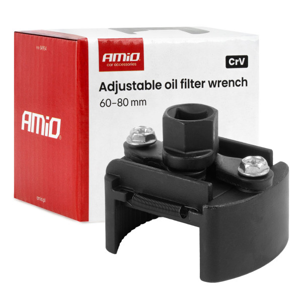 Regulējama eļļas filtra atslēga, 60-80 mm, CrV AMIO-04954