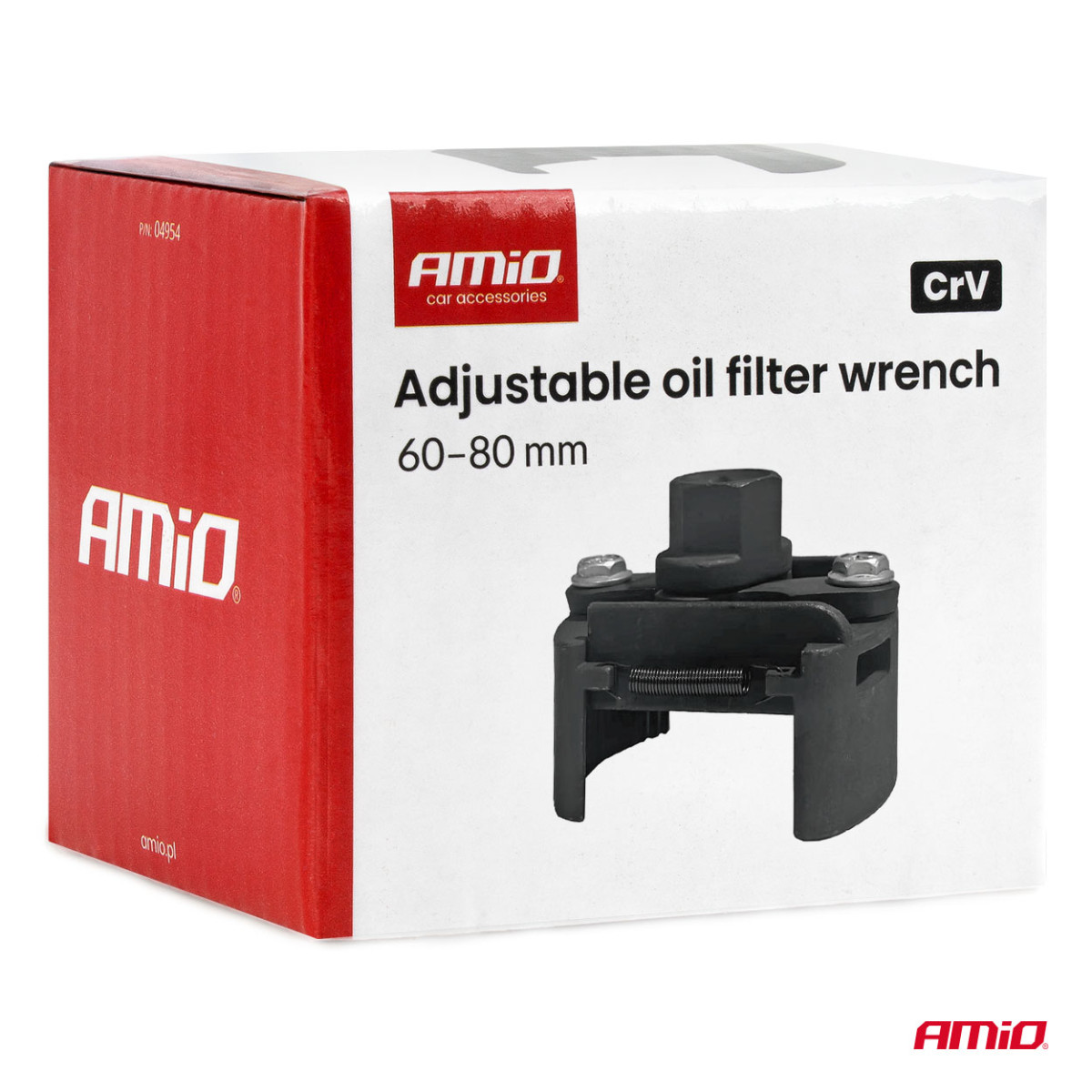 Regulējama eļļas filtra atslēga, 60-80 mm, CrV AMIO-04954
