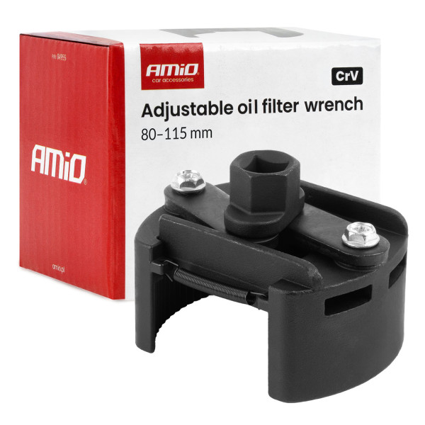Regulējama eļļas filtra atslēga, 80-115 mm, CrV AMIO-04955