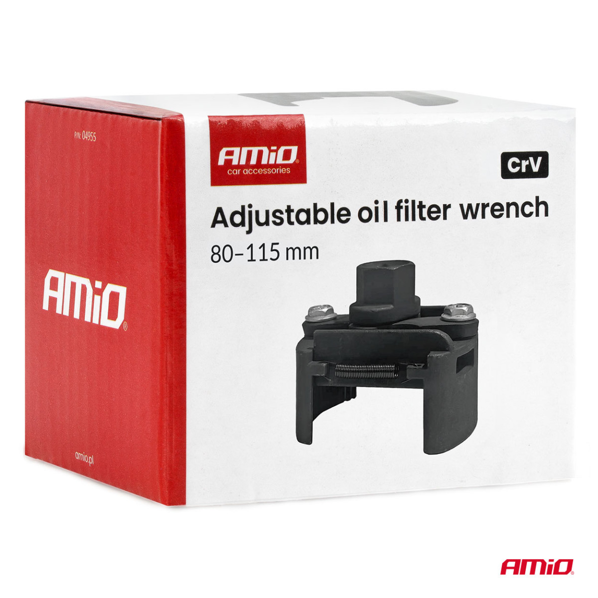 Regulējama eļļas filtra atslēga, 80-115 mm, CrV AMIO-04955