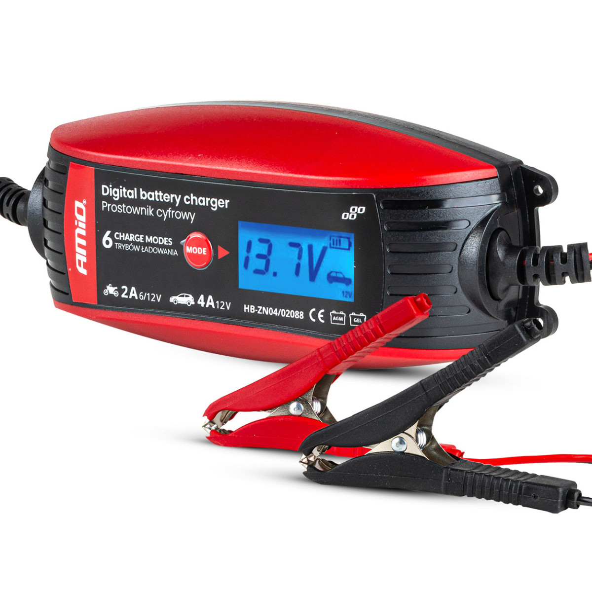 Digitālais akumulatora lādētājs DVL DBC 2A/4A 6V/12V AMIO-02088