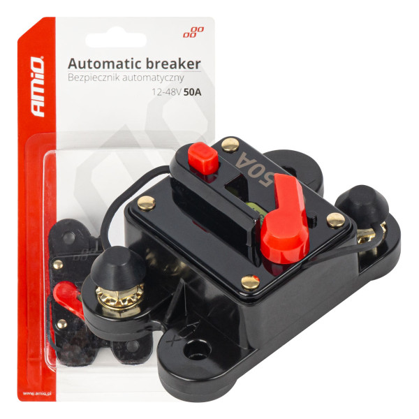 Automātiskais ķēdes pārtraucējs 50 A, 12–48 V, AMIO-03825