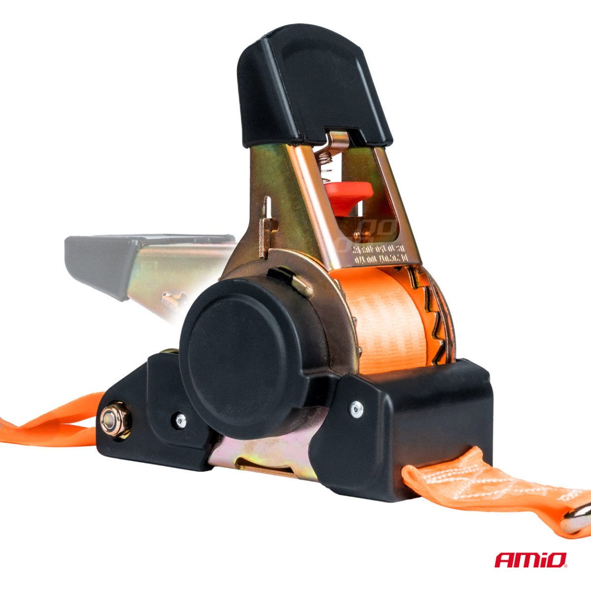 Kravas nostiprināšanas siksna ar automātisko uzvilkšanas mehānismu 640/320 kg, 3,5 m x 25 mm, J-TYPE AMIO-03319