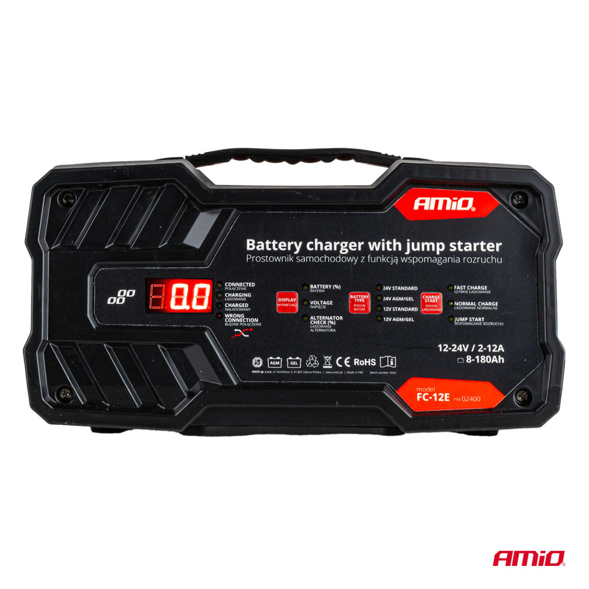 Lādētājs ar palaišanas funkciju 12/24V 12A / Boost 75A 12V AMIO-02400