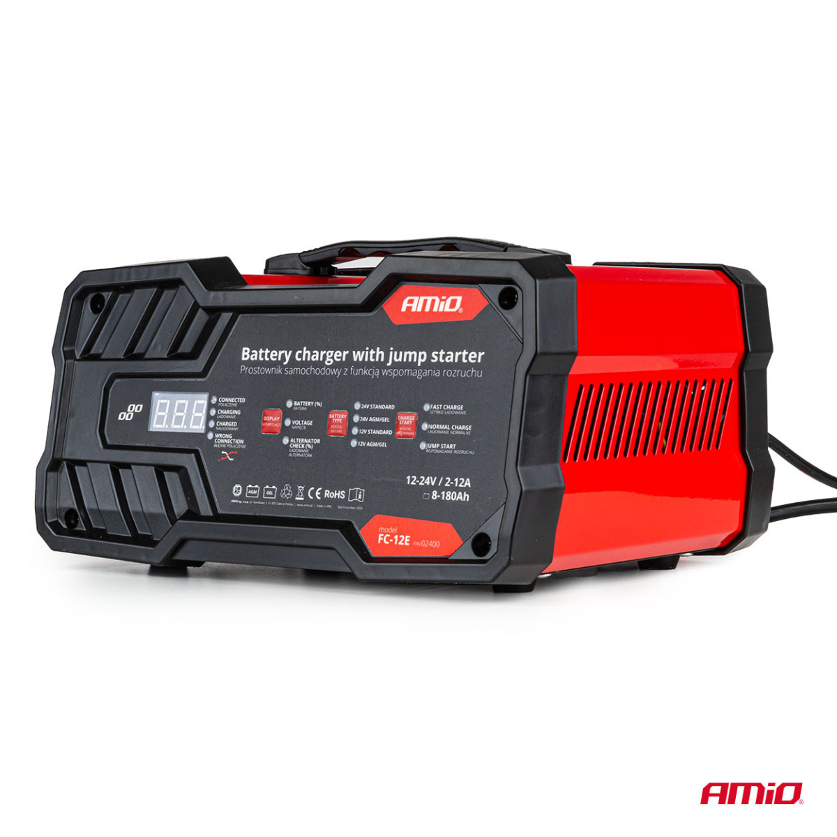 Lādētājs ar palaišanas funkciju 12/24V 12A / Boost 75A 12V AMIO-02400
