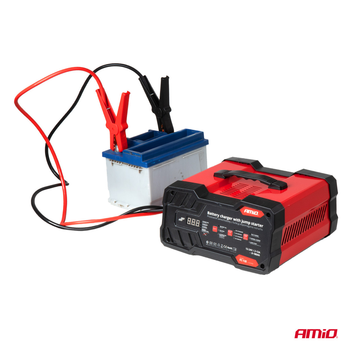 Lādētājs ar palaišanas funkciju 12/24V 12A / Boost 75A 12V AMIO-02400