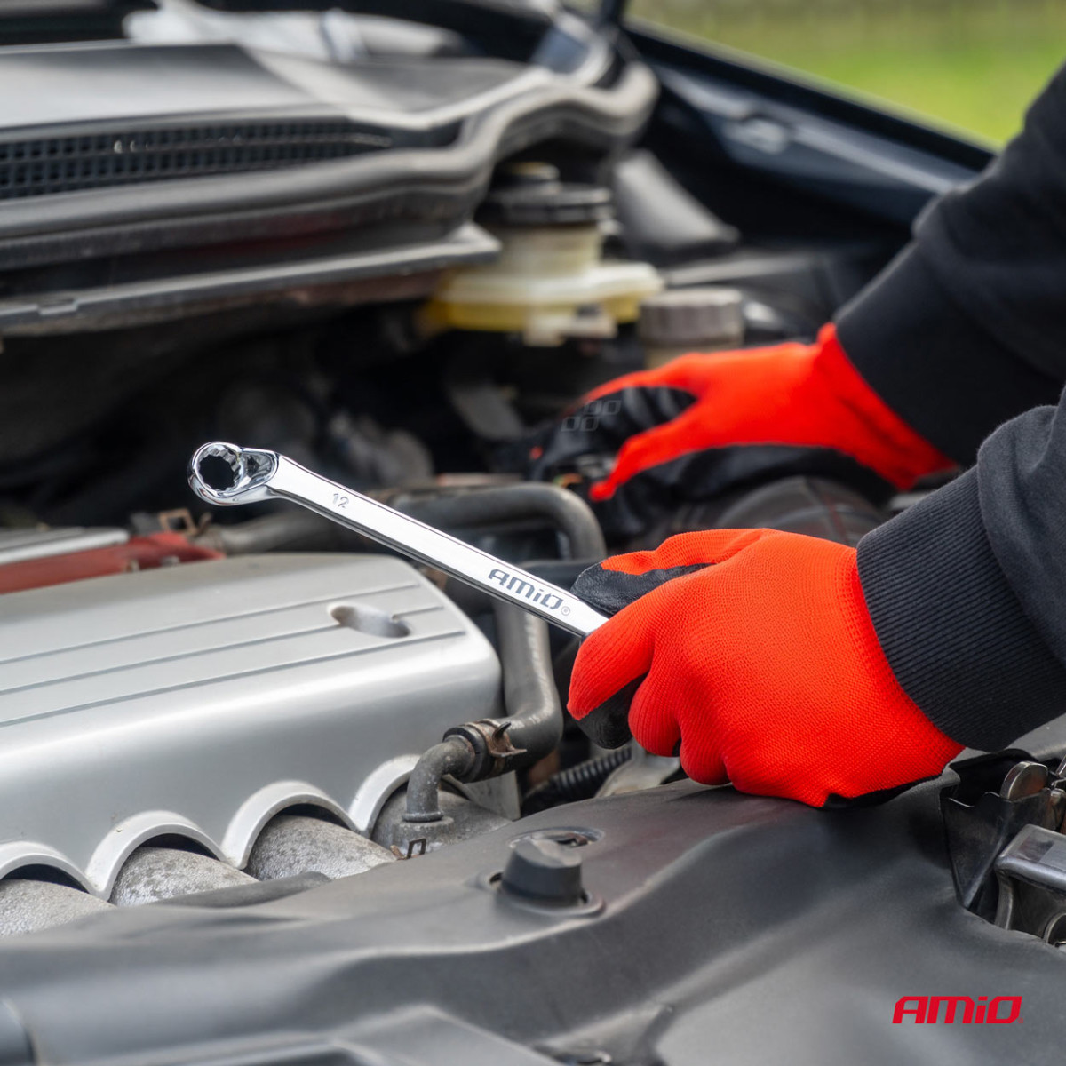 Kombinēto atslēgu komplekts, saliektas 6–32 mm, 12 gab., AMIO-04197