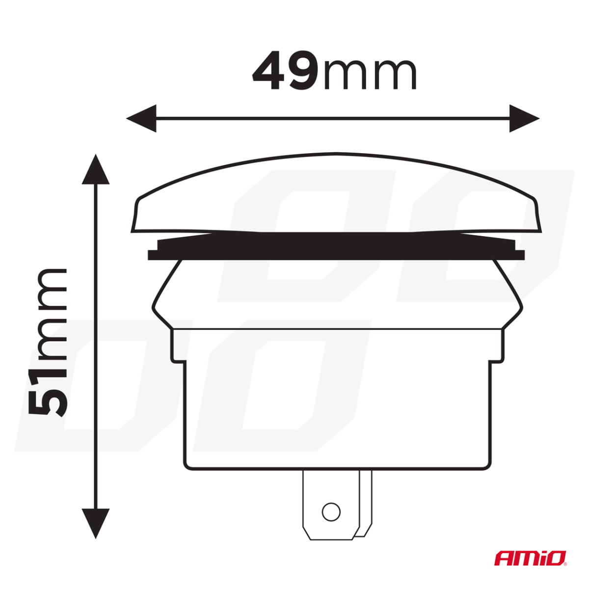 Ūdensizturīgs telefona lādētājs ar sarkanu LED apgaismojumu, USB + USB C QC3.0 12/24V AMIO-04229