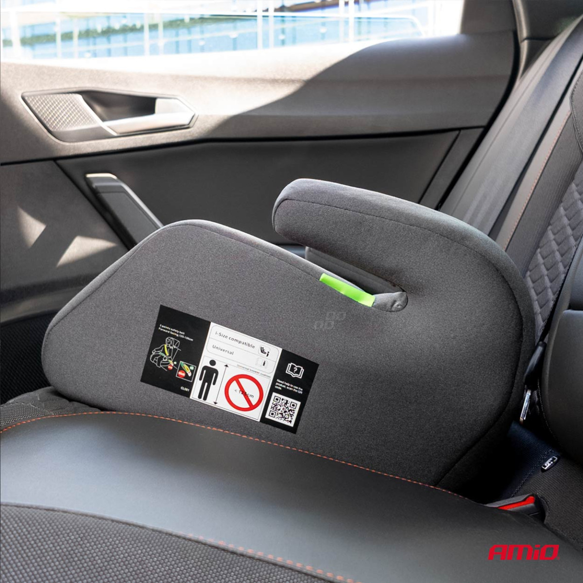 Automašīnas sēdekļa pastiprinātājs bērniem ar augumu 125–150 cm ECE R129 I-Size, AMIO-04661