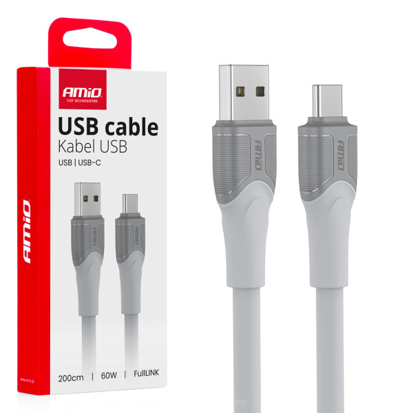 USB-A uz USB-C kabelis 60W 2 m FullLINK X111 AMIO-04290 USB-A uz USB-C kabelis 60W 2 m FullLINK X111 AMIO-04290