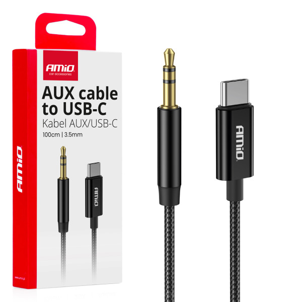 USB-C uz 3,5 mm mini ligzdas AUX kabelis 1 m AMIO-04294