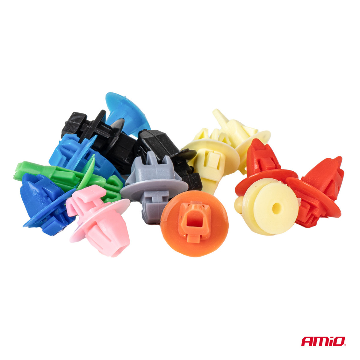 Automobiļu fiksācijas tapu un klipšu komplekts ar izvilcējiem, 420+15 gab. AMIO-04744