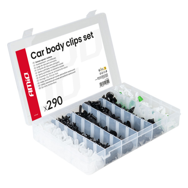 Automobiļu stiprinājuma tapu un klipšu komplekts, 290 gab. AMIO-04742