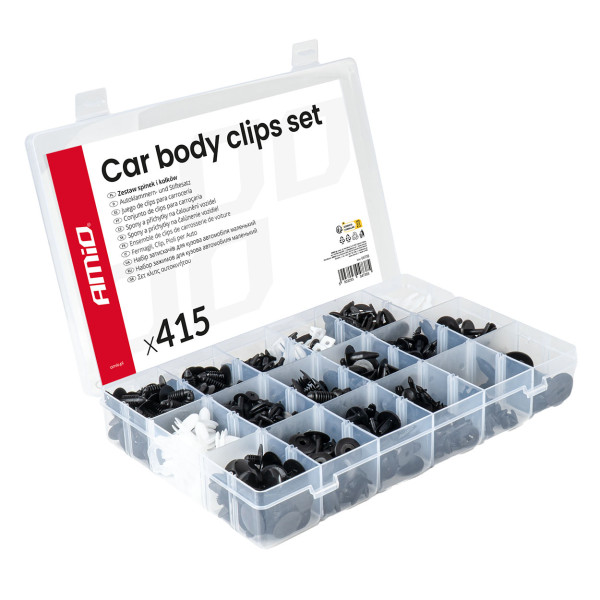 Automobiļu montāžas tapu un klipšu komplekts, 415 gab. AMIO-04738