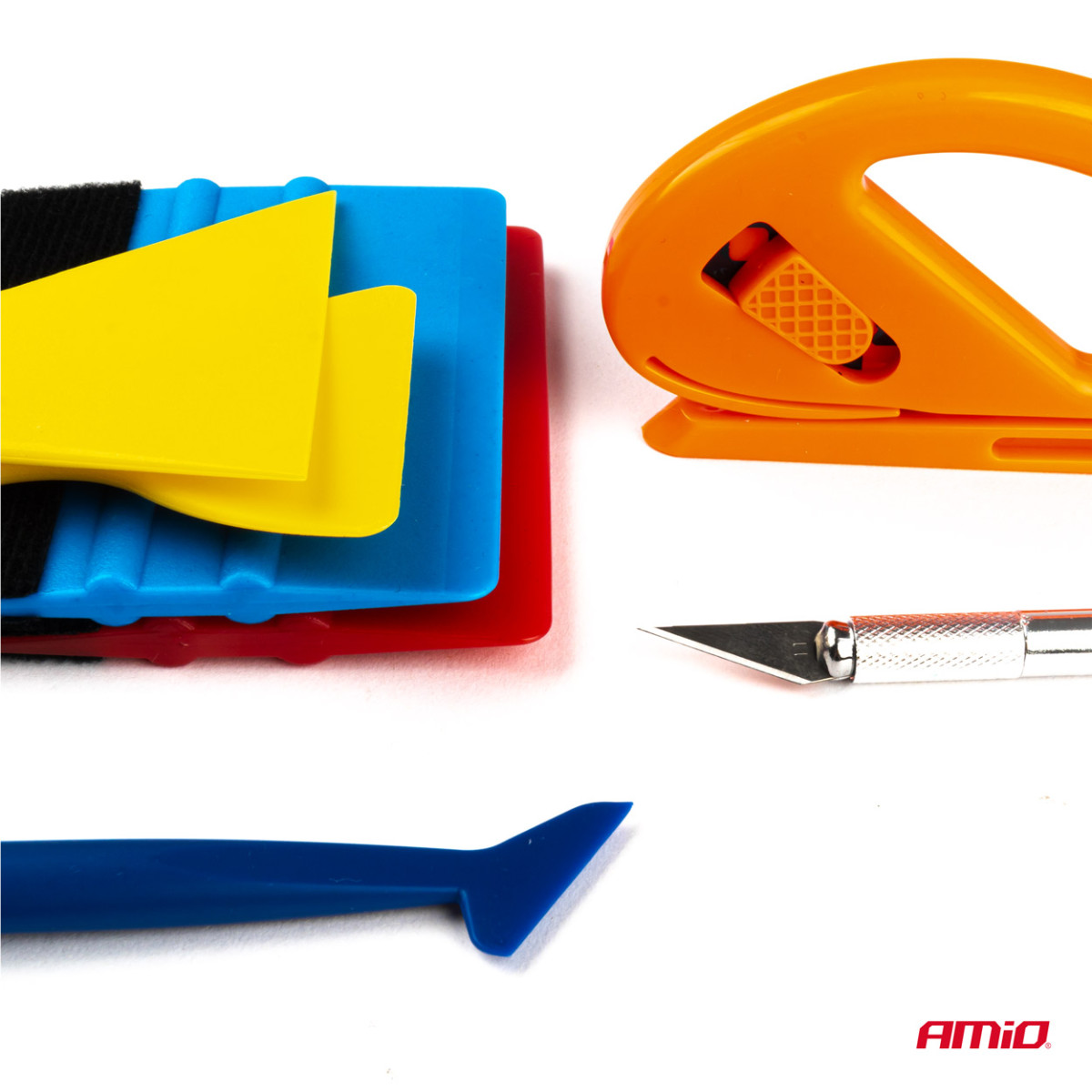 Automašīnas plēves uzklāšanas instrumentu komplekts, 8 gab., AMIO-03117