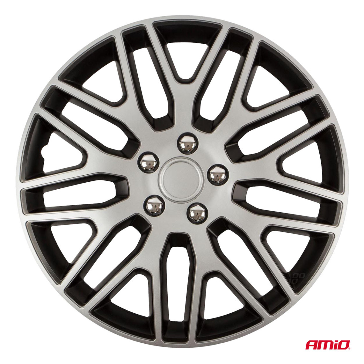 Riteņu dekoratīvie diski 4 gab. Dakar, melni un sudrabkrāsas 15"