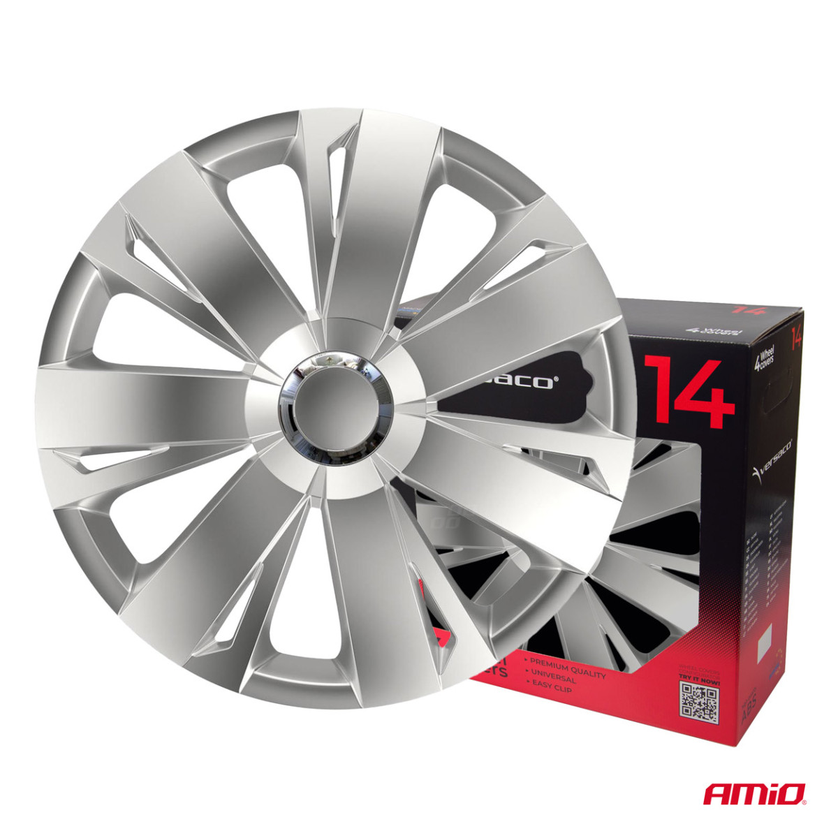 Riteņu dekoratīvie diski (4 gab.), Energy, sudrabkrāsas, 14 collas