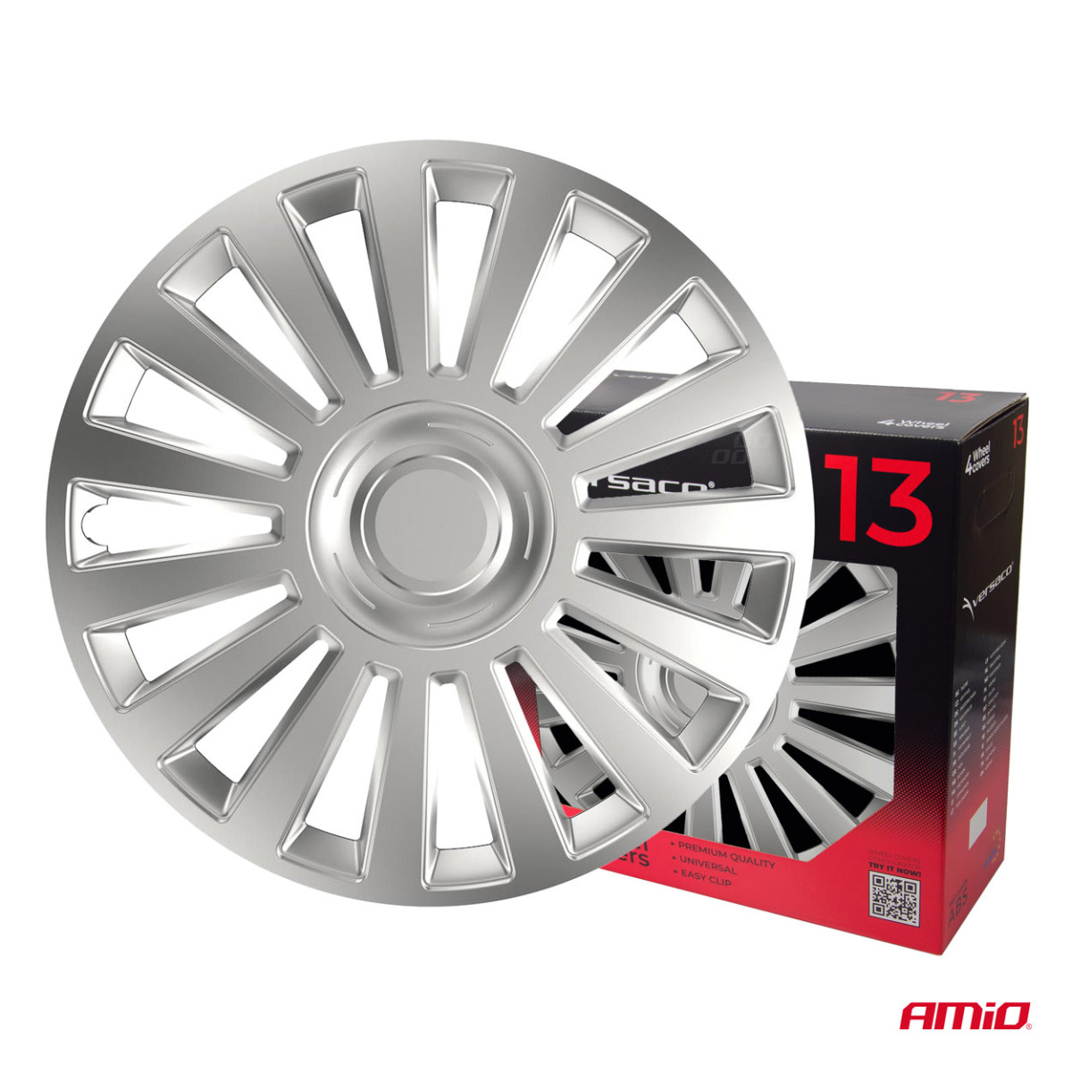 Riteņu dekoratīvie diski 4 gab., Luxury, sudrabkrāsas, 13 collas