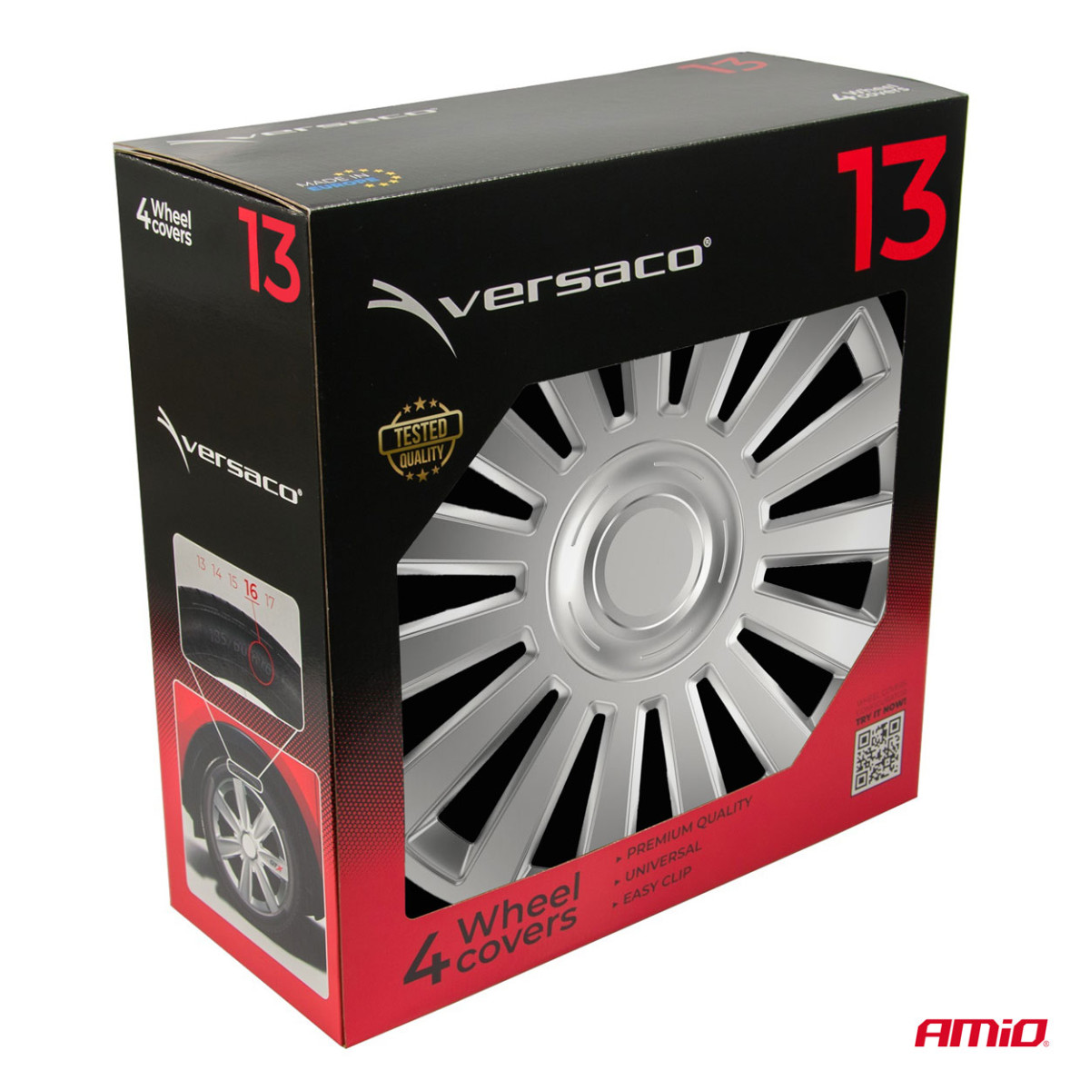 Riteņu dekoratīvie diski 4 gab., Luxury, sudrabkrāsas, 13 collas