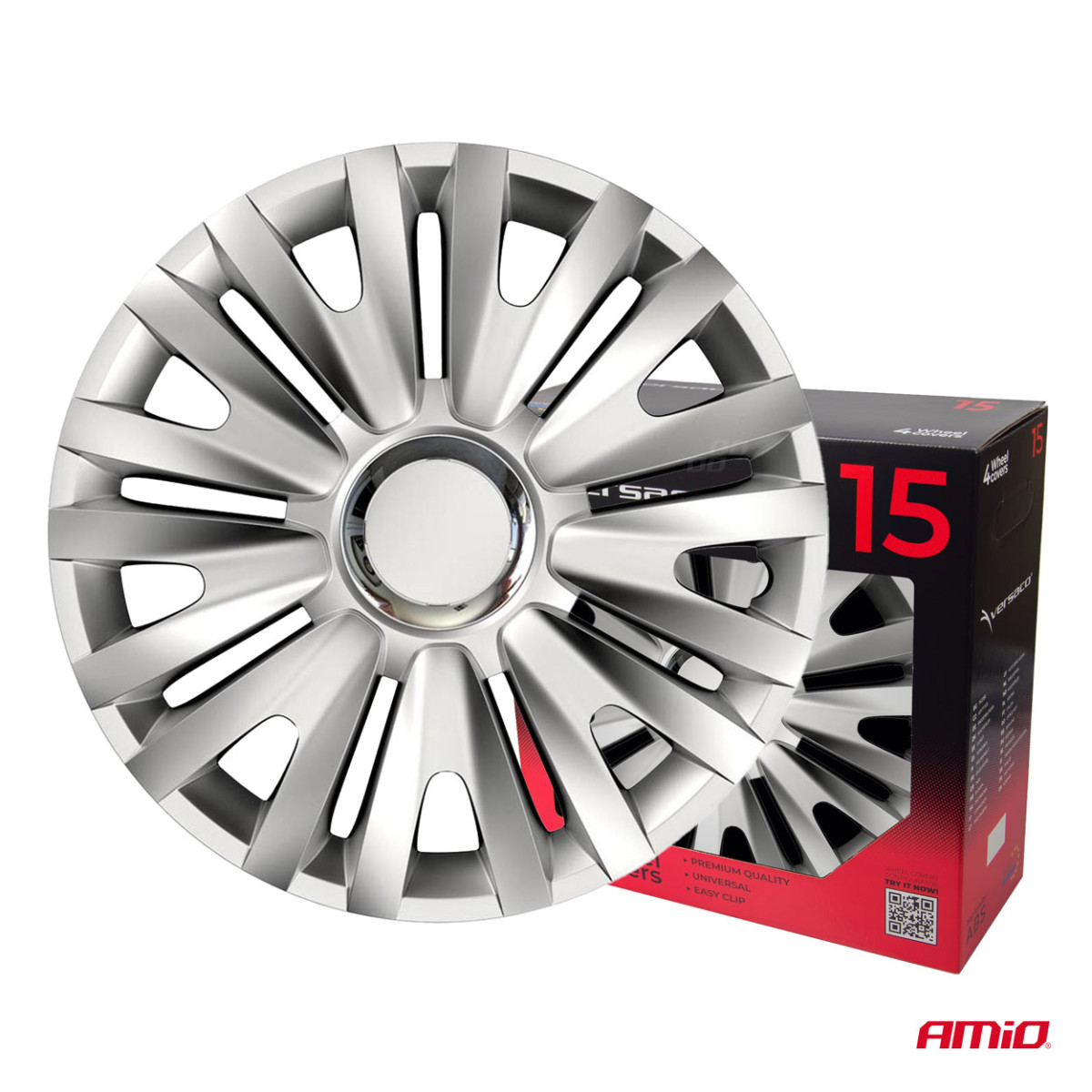 Riteņu dekoratīvie diski 4 gab., karaliski, sudrabkrāsas, 15"