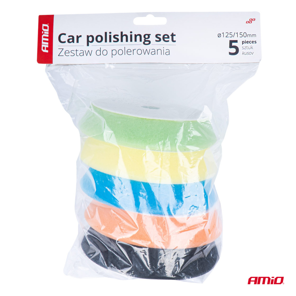 Pulēšanas disku komplekts, 150 mm, 5 gab. AMIO-03709