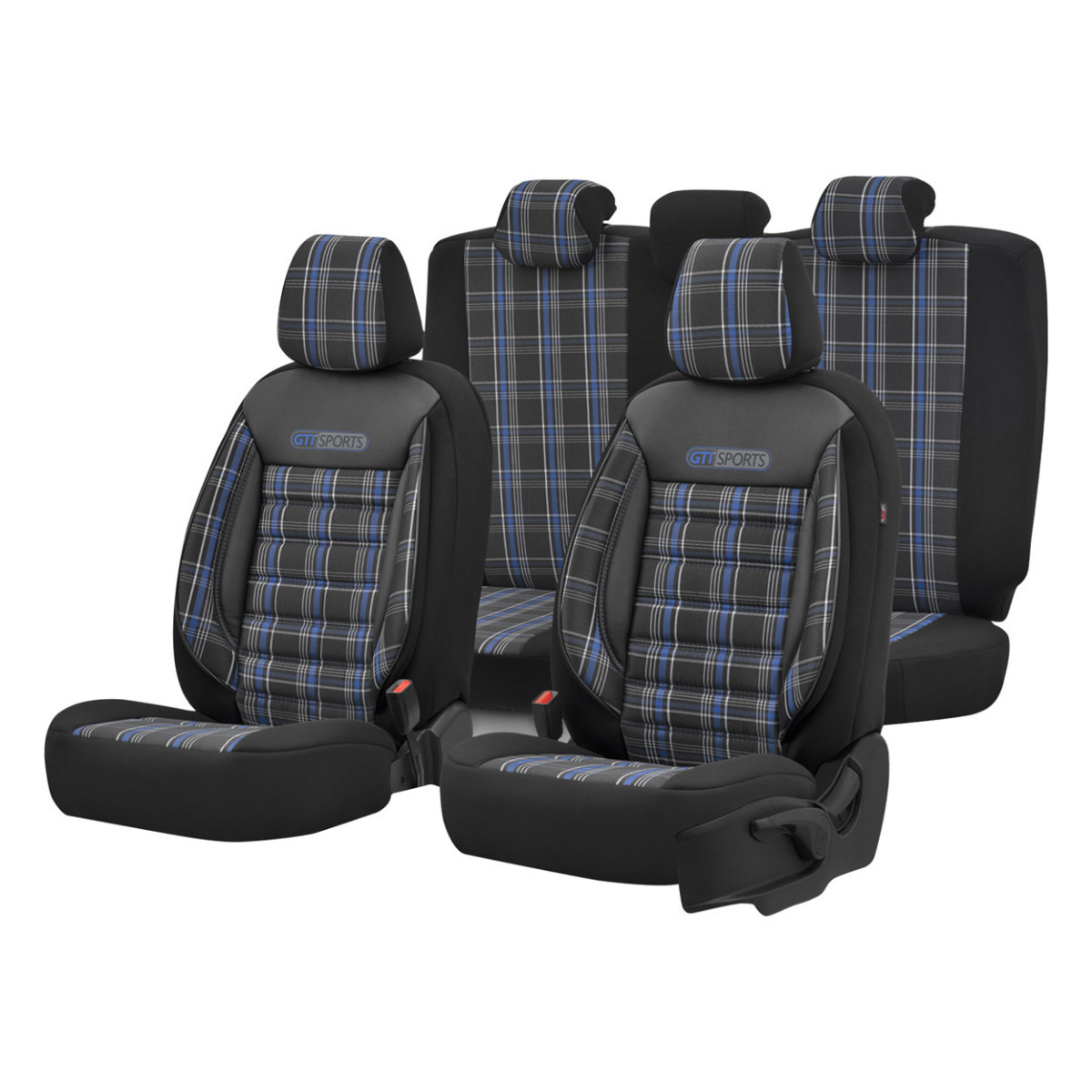 Automašīnu sēdekļu pārvalku komplekts OTOM, GTI - melns/zils